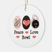 Peace Love Bowl Bowling Ornament (Links)