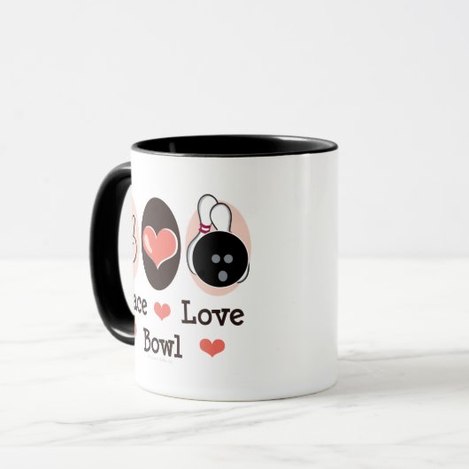 Peace Love Bowl Novelty Mok (Voorkant links)