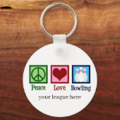 Peace Love Bowling Sleutelhanger (Achterkant)