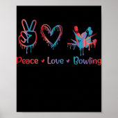 Peace Love Bowling Sublimation Bowling Mannen Poster (Voorkant)