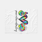 Peace Love Bowling Tie Dye Funny Bowling Lovers Fleece Deken (Voorkant (Horizontaal))