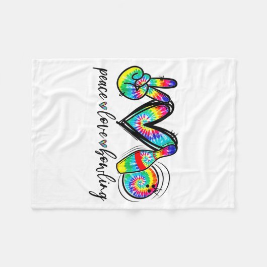 Peace Love Bowling Tie Dye Funny Bowling Lovers Fleece Deken (Voorkant (Horizontaal))