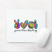 Peace Love Bowling Tie Dye Funny Bowling Lovers Muismat (Met muis)