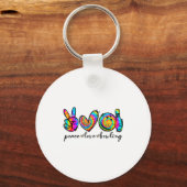 Peace Love Bowling Tie Dye Funny Bowling Lovers  Sleutelhanger (Voorkant)