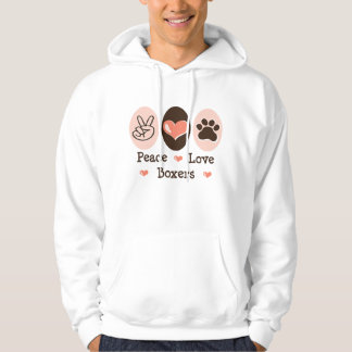 Peace Love Boxers Hooded Sweatshirt