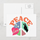 Peace Love Briefkaart (Voorkant / Achterkant)