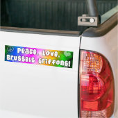 Peace Love Brussels Griffons Bumpersticker (Op Truck)