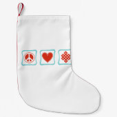 Peace Love Buddhism Squares Kleine Kerstsok (Voorkant)