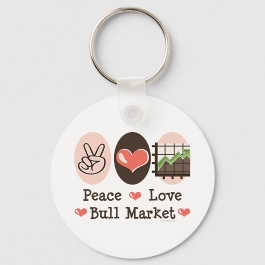 Peace Love Bull Market Sleutelhanger (Voorkant)
