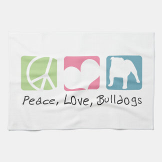 Peace Love Bulldogs Theedoek