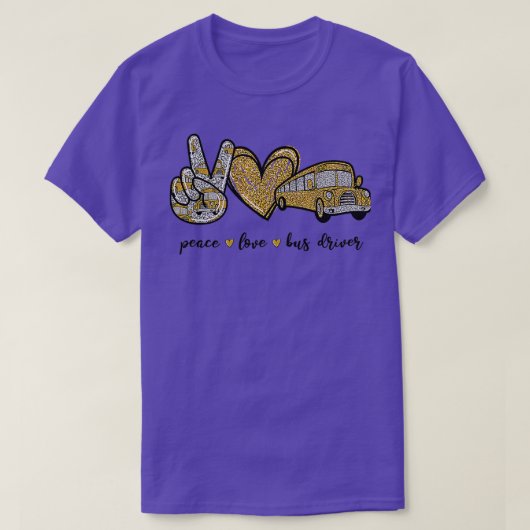 Peace Love Bus Driver Classic TShirt (Design devant)