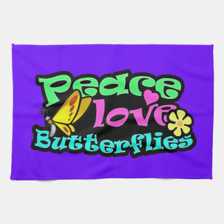 Peace, Love, Butterflies; Retro Theedoek
