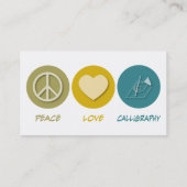 Peace Love Calligraphy Visitekaartje (Achterkant)