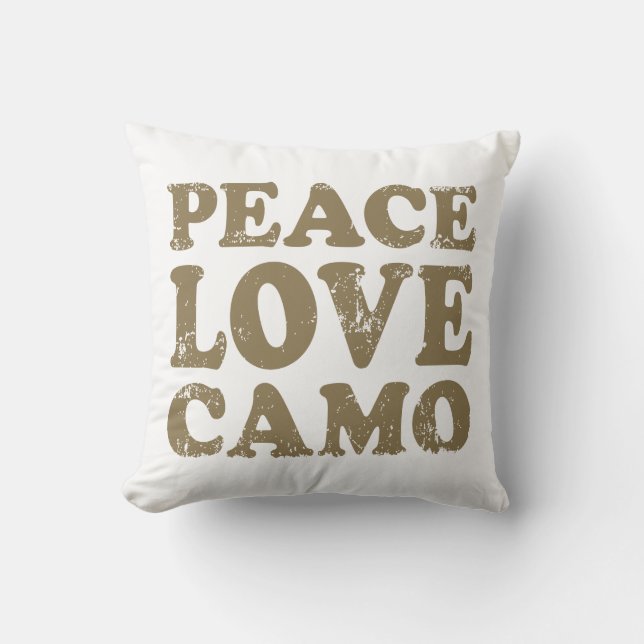 Peace Love Camo Kussen (Voorkant)