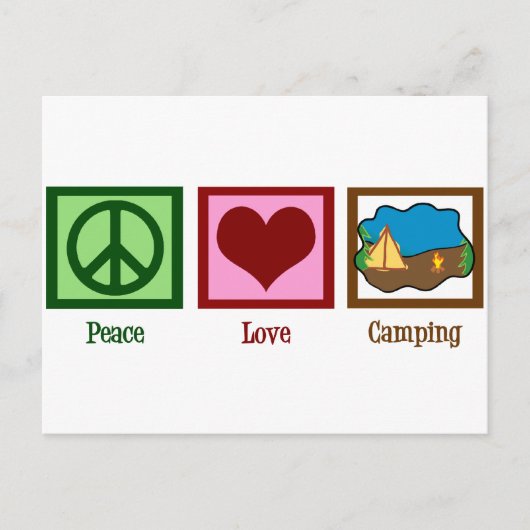Peace Love Camping Briefkaart (Voorkant)