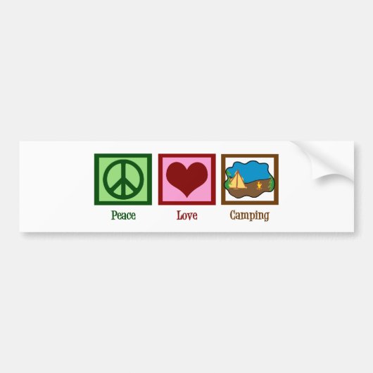 Peace Love Camping Bumpersticker (Voorkant)