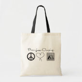 Peace Love Camping Canvas tas (Voorkant)