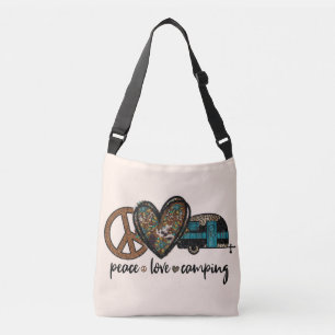 Peace Love Camping Crossbody Tas