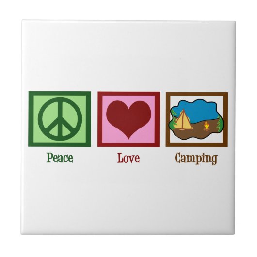 Peace Love Camping Tegeltje (Voorkant)