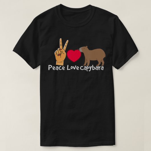 Peace Love Capybara Capybara Animal Zoo T-shirt (Design voorkant)