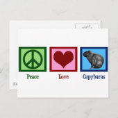 Peace Love Capybaras Briefkaart (Voorkant / Achterkant)
