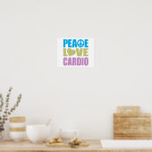 Peace Love Cardio Poster (Keuken)