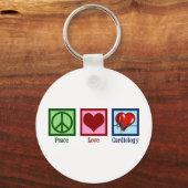 Peace Love Cardiology Heart Surgeon Hartslag Sleutelhanger (Voorkant)