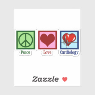 Peace Love Cardiology Heart Surgeon Hartslag Sticker