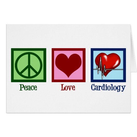 Peace Love Cardiology Kantoor Holiday Card (Voorkant Horizontaal)