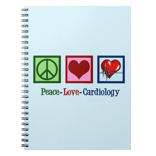 Peace Love Cardiology-kerst Notitieboek (Voorkant)