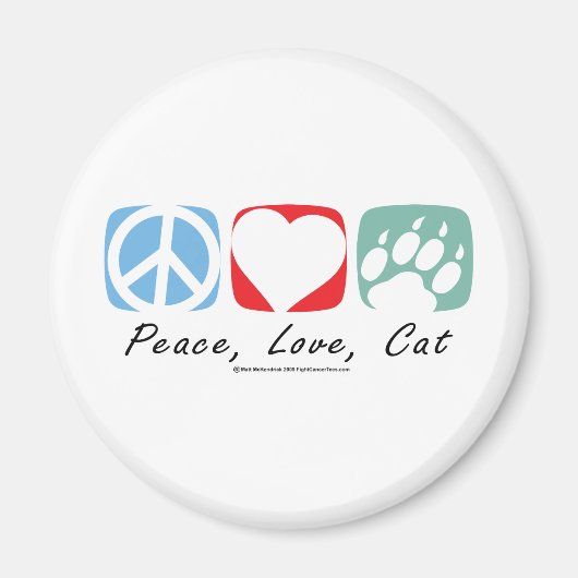 Peace Love Cat Magneet (Voorkant)