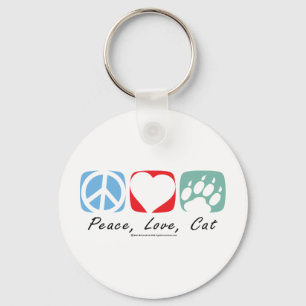 Peace Love Cat Sleutelhanger
