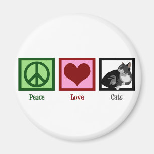 Peace Love Cats Cute Magneet
