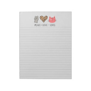 Peace Love Cats gevoerd Notitieblok