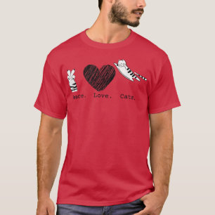 Peace Love Cats Hippy T-shirt