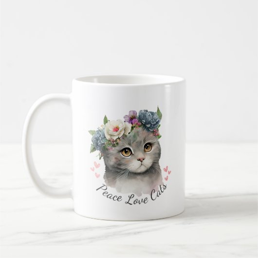 Peace Love Cats Koffiemok (Links)