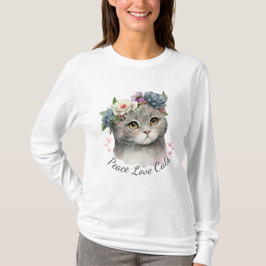Peace Love Cats T-shirt (Voorkant)