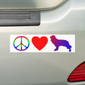 Peace Love Cavalier King Charles Spaniels Bumpersticker (Op auto)