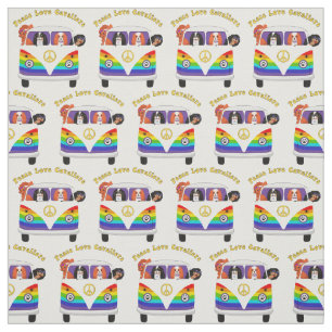 Peace Love Cavaliers Le Roi Charles Spaniel Tissu