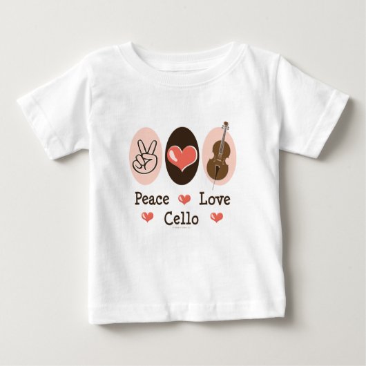 Peace Love Cello Baby T shirt (Voorkant)