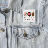 Peace Love Cello Button (In situ)
