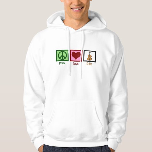 Peace Love Cello Cellist Hoodie (Voorkant)
