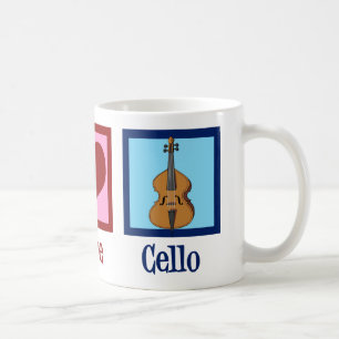 Peace Love Cello Cute Cellist Koffiemok