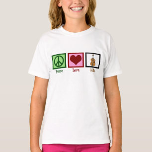 Peace Love Cello Cute Girls T-shirt