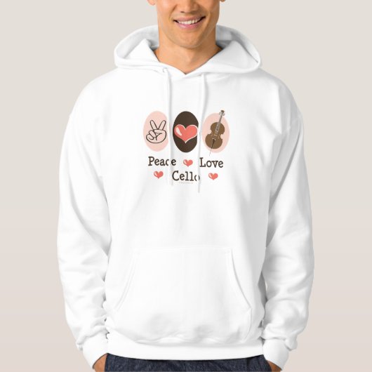 Peace Love Cello Hooded Sweatshirt (Voorkant)