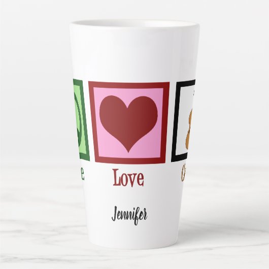 Peace Love Cello Latte Mok (Voorkant)