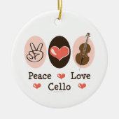 Peace Love Cello Ornament (Voorkant)