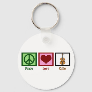 Peace Love Cello Sleutelhanger