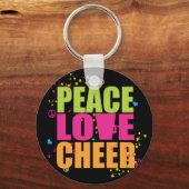 Peace Love Cheer- Black Sleutelhanger (Voorkant)
