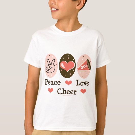 Peace Love Cheer Kinder T shirt (Voorkant)